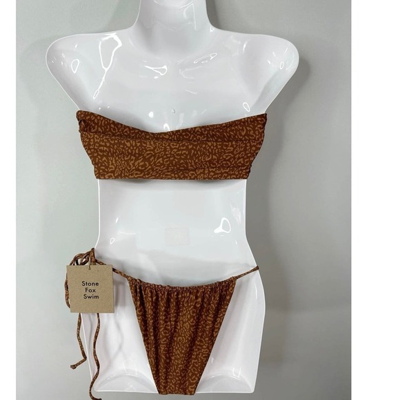 Stone Fox SWIM LELE TOP & RIVER BOTTOM TWO PIECES SET in WILD CAT MEDIUM NWT - Picture 15 of 16